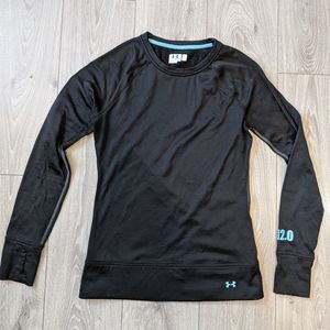 Under Armour Black Thermal Base Layer Running Athletic Top